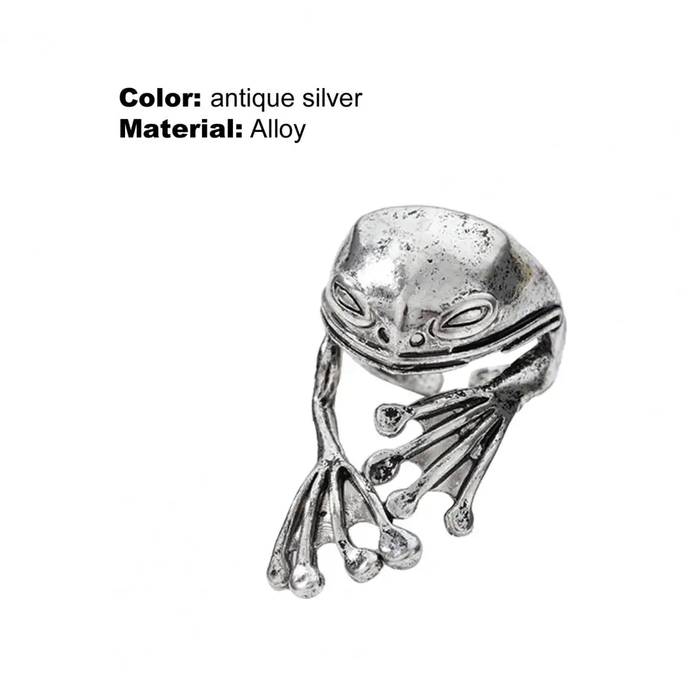 

Hot Sales!! Vintage Frog Ring Alloy Adjustable Open Finger Ring for Men Women