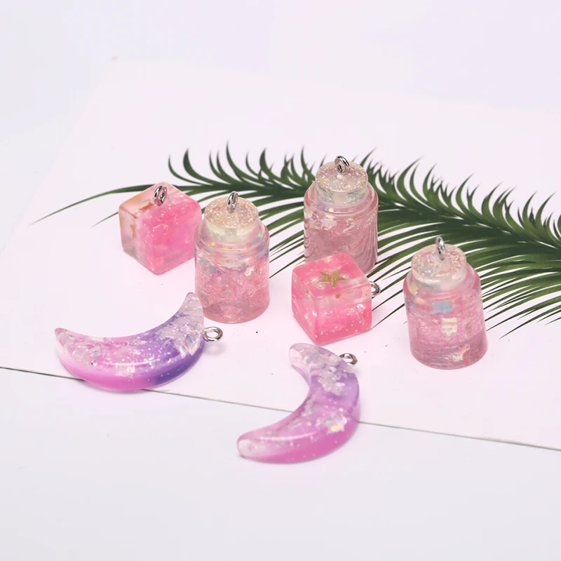 Каваи плоская задняя Смола блестящая Луна медовый горшок амулеты украшения