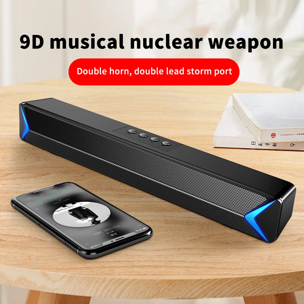 Беспроводная полоса Bluetooth динамик сабвуфер Домашняя игра умный внешний USB 3d звук