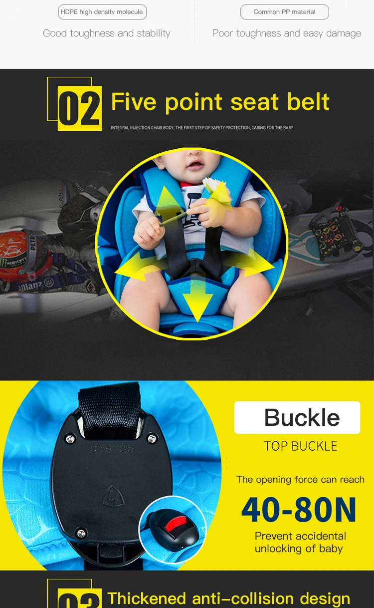 Teknum детское безопасное сиденье isofix9-12 месячного ребенка от 0 до 4 лет, простое и портативное, чтобы лежать