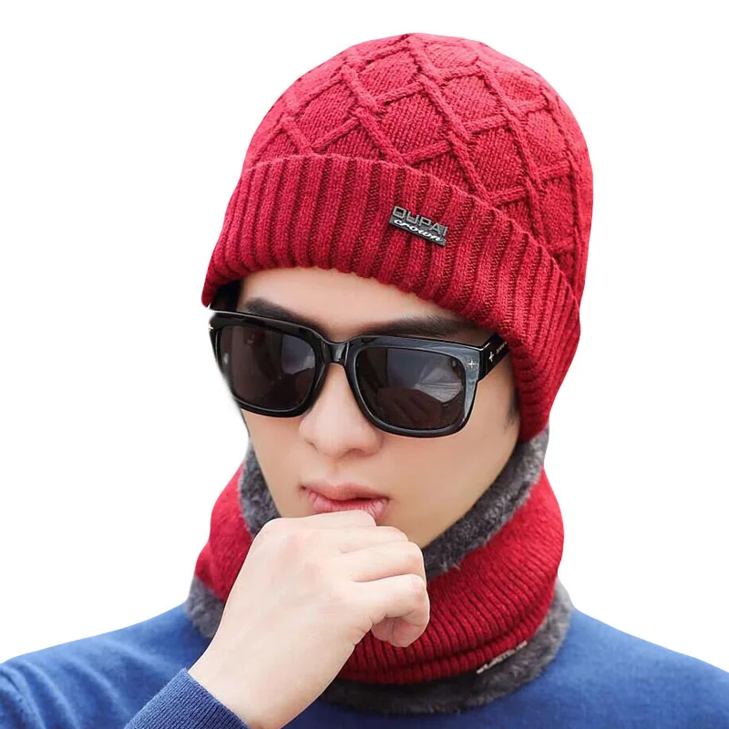Брендовая Зимняя шляпа вязаная шапка шарф Skullies Beanies мужские зимние шапочки для