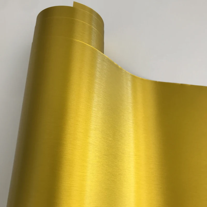 Матовая матовая металлическая Золотая виниловая пленка клейкая для автомобиля