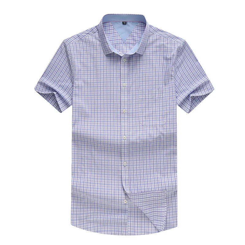 Мужская классическая рубашка из 100% хлопка с коротким рукавом|Повседневные