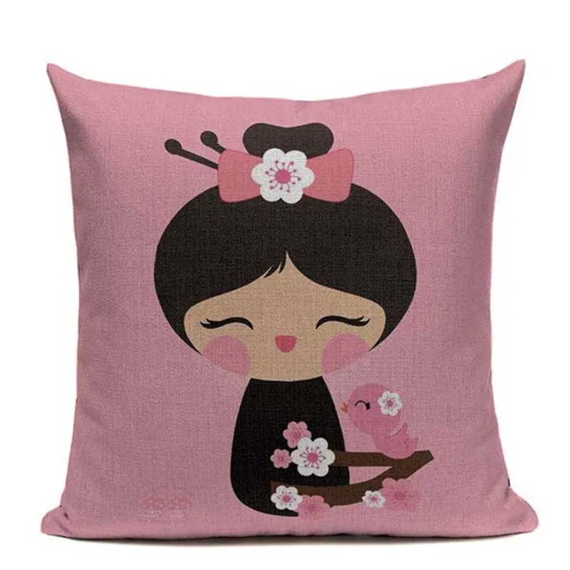 Подушка из хлопка и льна с японским принтом креативное кимоно для девушек Fuji