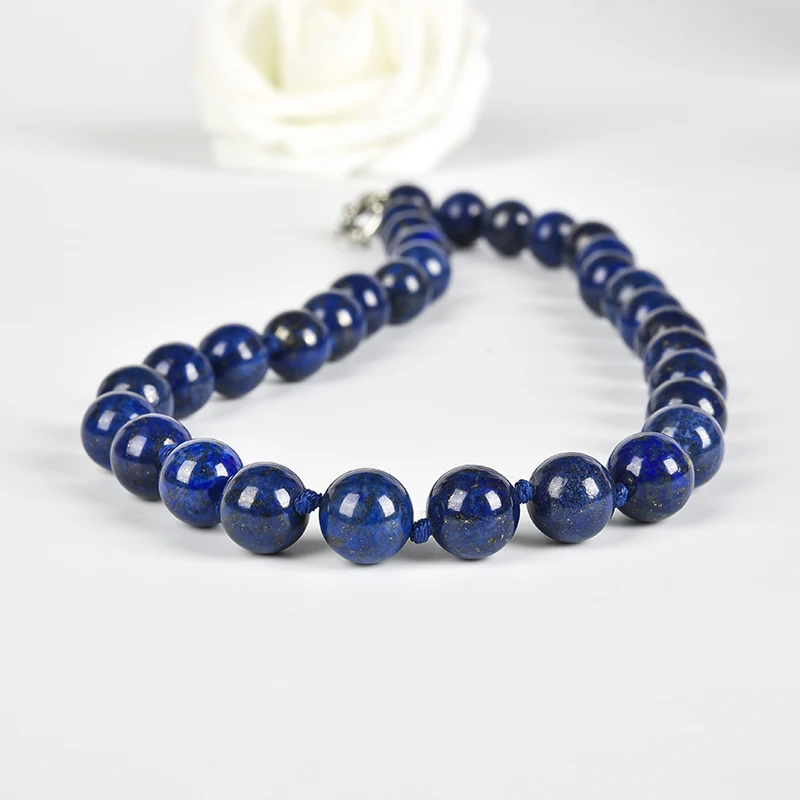 Природный камень лазурит камни ожерелья 10 мм бусины Сделай Сам ручной работы с