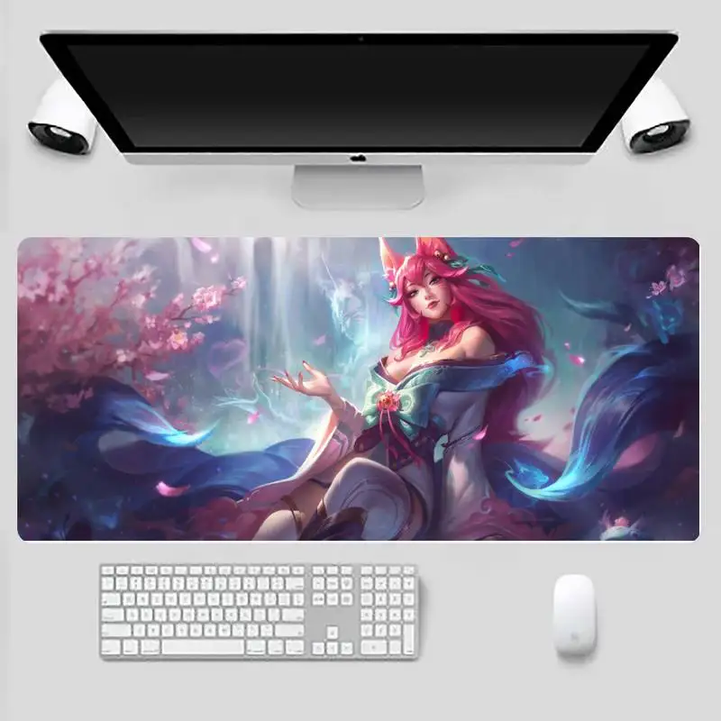 

Star Guardian Ahri Splashart gamer play mats Desk Table Protect Game Office Work Mouse Mat pad X XL Non-slip Laptop Cushion