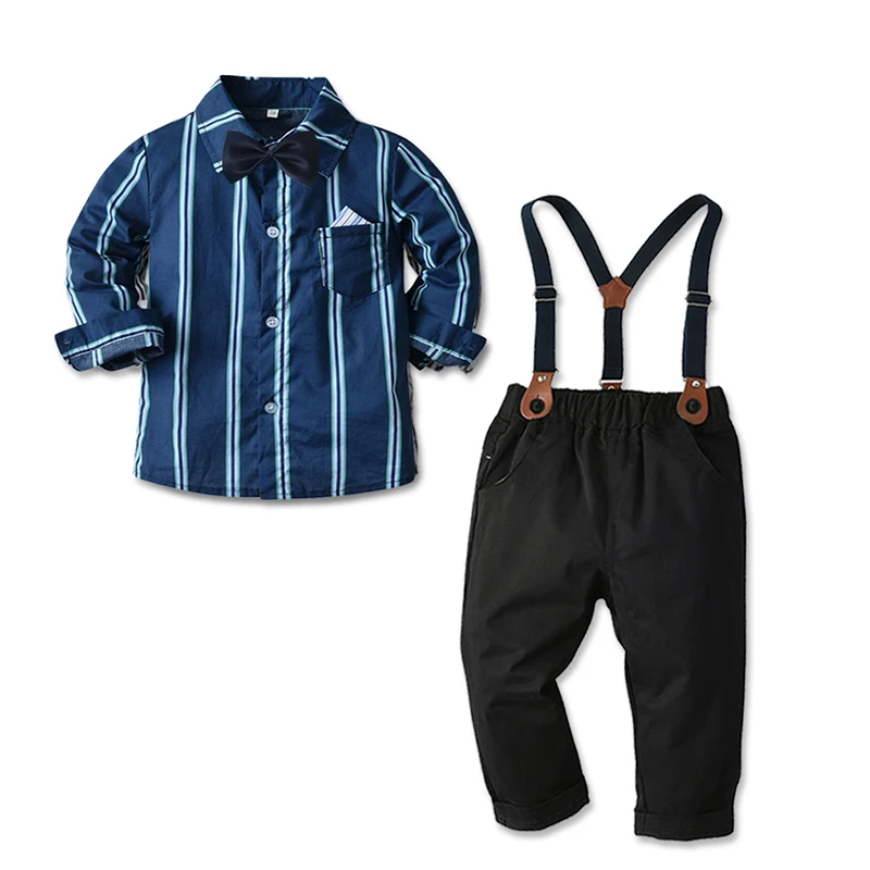 

Костюмы для маленьких мальчиков, джентльменские комплекты одежды, новые детские топы с длинным рукавом и бантом для мальчиков + брюки на под...