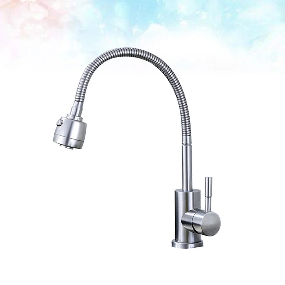 

Kitchen Universal Rotatable Single Cold Water Single Holder Single Hole Stainless Steel Kitchen Faucets Basin