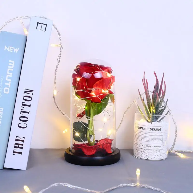 Одной розы Стекло крышка лампы украшения с лампа украшение комнаты светодиодный