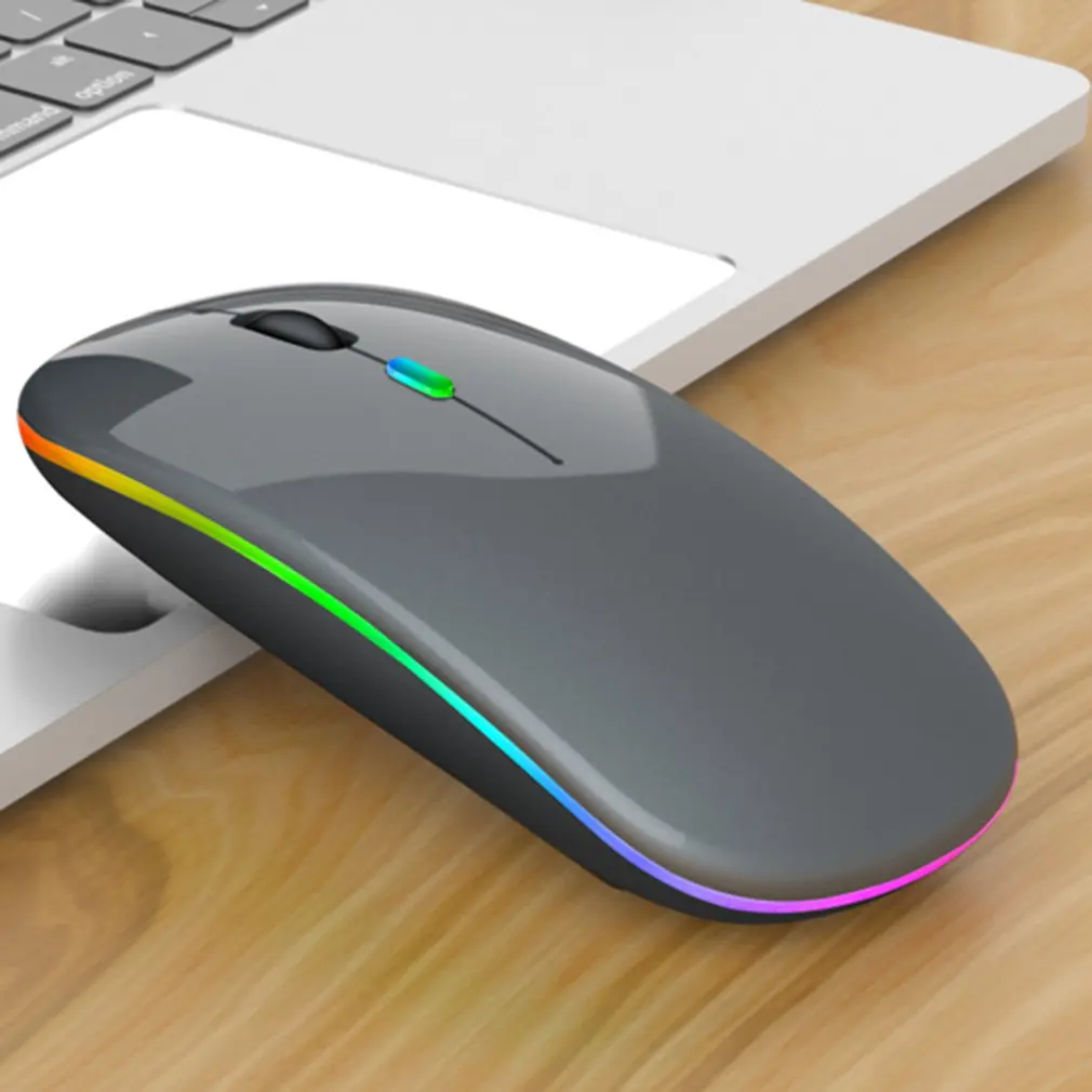 Bluetooth-совместимая Беспроводная с USB перезаряжаемая мышь RGB для ноутбука ПК Macbook