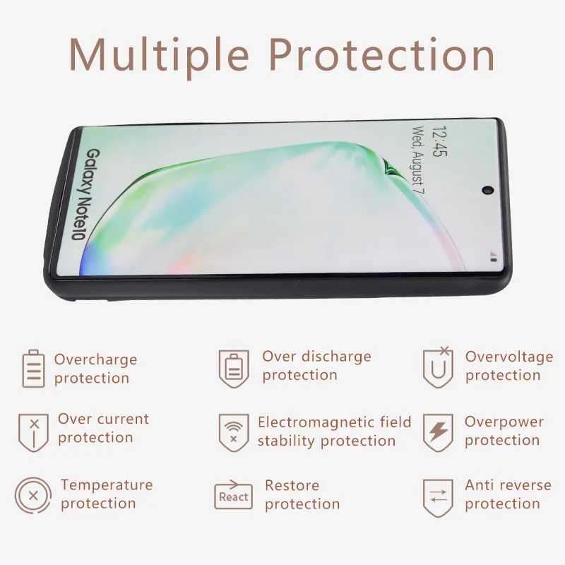 Чехол с зарядным устройством для Note 10 6000 мАч чехол банк питания полная защита Samsung