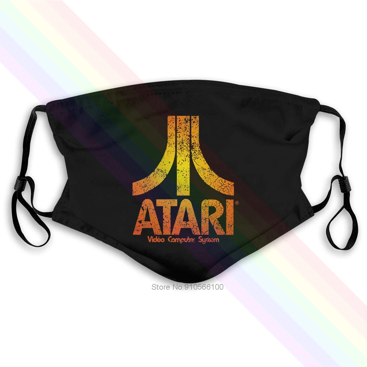 Винтажная классическая черная моющаяся многоразовая маска Atari с 2 фильтрами PM2.5 5