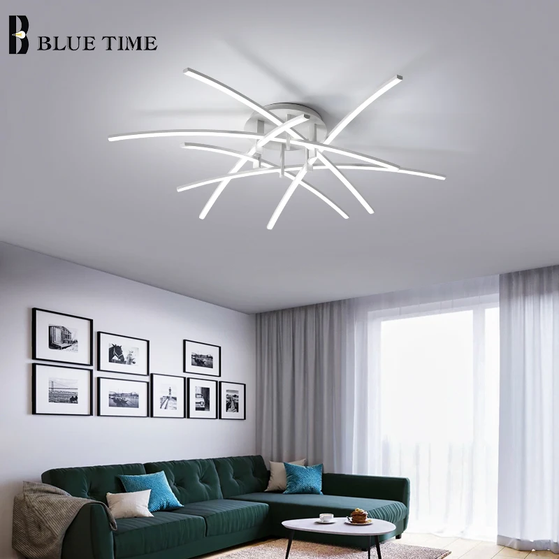 Светодиодные потолочные светильники золотистые и белые для гостиной столовой