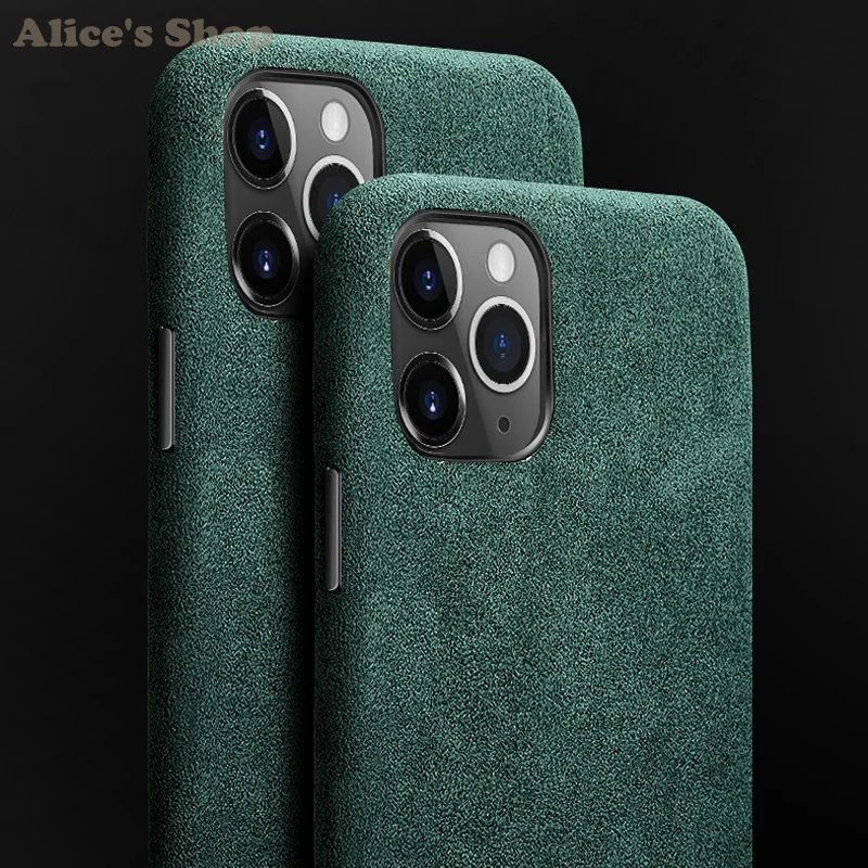 Роскошные чехлы для телефонов iPhone 11 Pro Max алькантара прочный чехол из натуральной