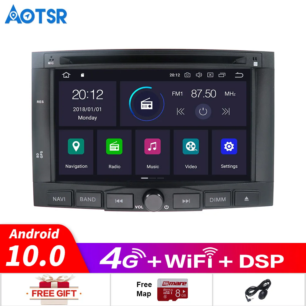 

4+64 Android 10.0 Car DVD player GPS navigation radio Stereo For PEUGEOT 3008 For Peugeot 5008 2009+ multimedia tape recorder