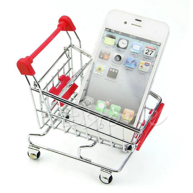 Игрушечная ручная тележка для супермаркета мини-корзина покупок настольная