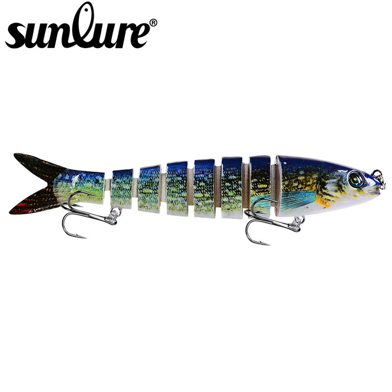 

Рыболовная приманка SUNLURE, 8 секций, 0,694 унций-19,68 г/13,28 см-5,23 дюйма, свимбейт, приманка для рыбной ловли, крючок № 6, рыболовная снасть, HS014