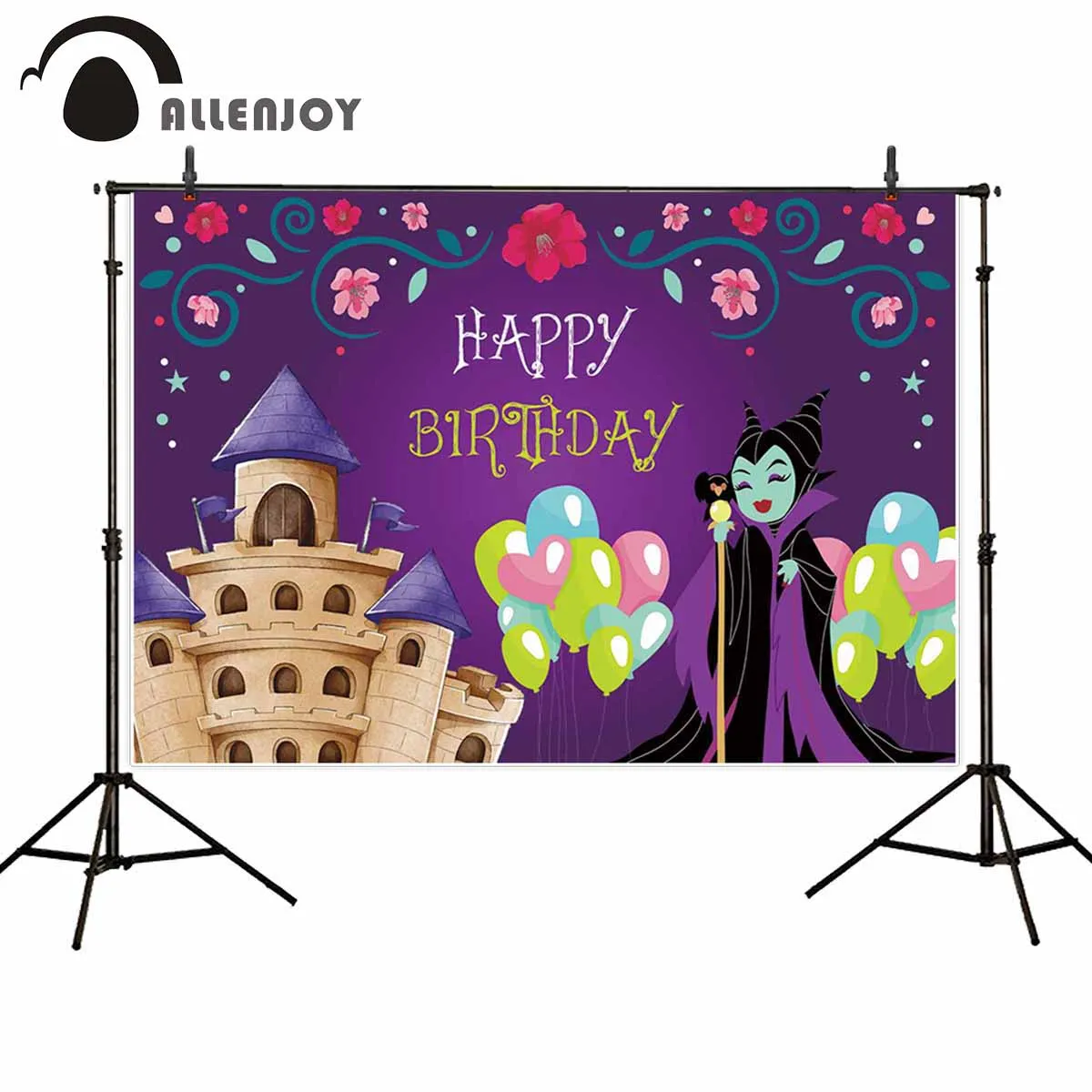 

Allenjoy день рождения фон для фотосъемки фиолетовый Сказочный волшебный замок экстрасенсорный детский праздничный фон для фотосъемки