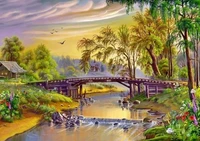 a6177 11ct14ct18ct25ct28ct oil scenery patterns counted cross stitch diy cross stitch kits embroidery needlework sets