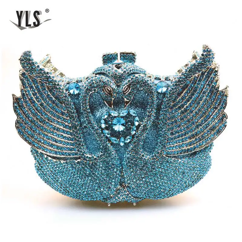 light blue Женский клатч с бриллиантами, вечерние сумочки с кристаллами, дамские сумочки для банкета, модные сумочки для выпускного вечера - Цвет: light blue