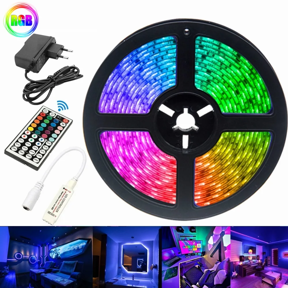 Цветная (RGB) светодиодный полоски светильник украшения гибкая лента диод