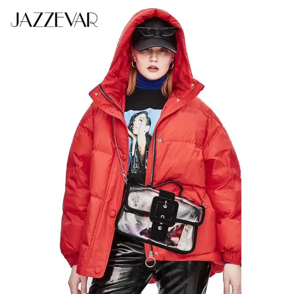 JAZZEVAR 2019 Пуховик зимняя новая модная уличная дизайнерская Брендовая женская