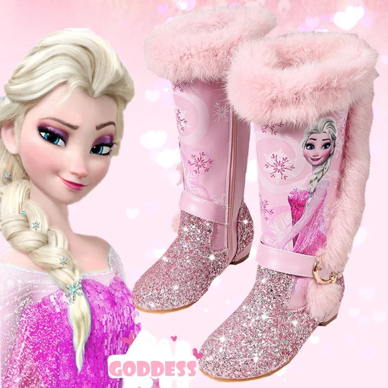 Зимние ботинки для девочек коллекция 2019 года корейские теплые детские высокие