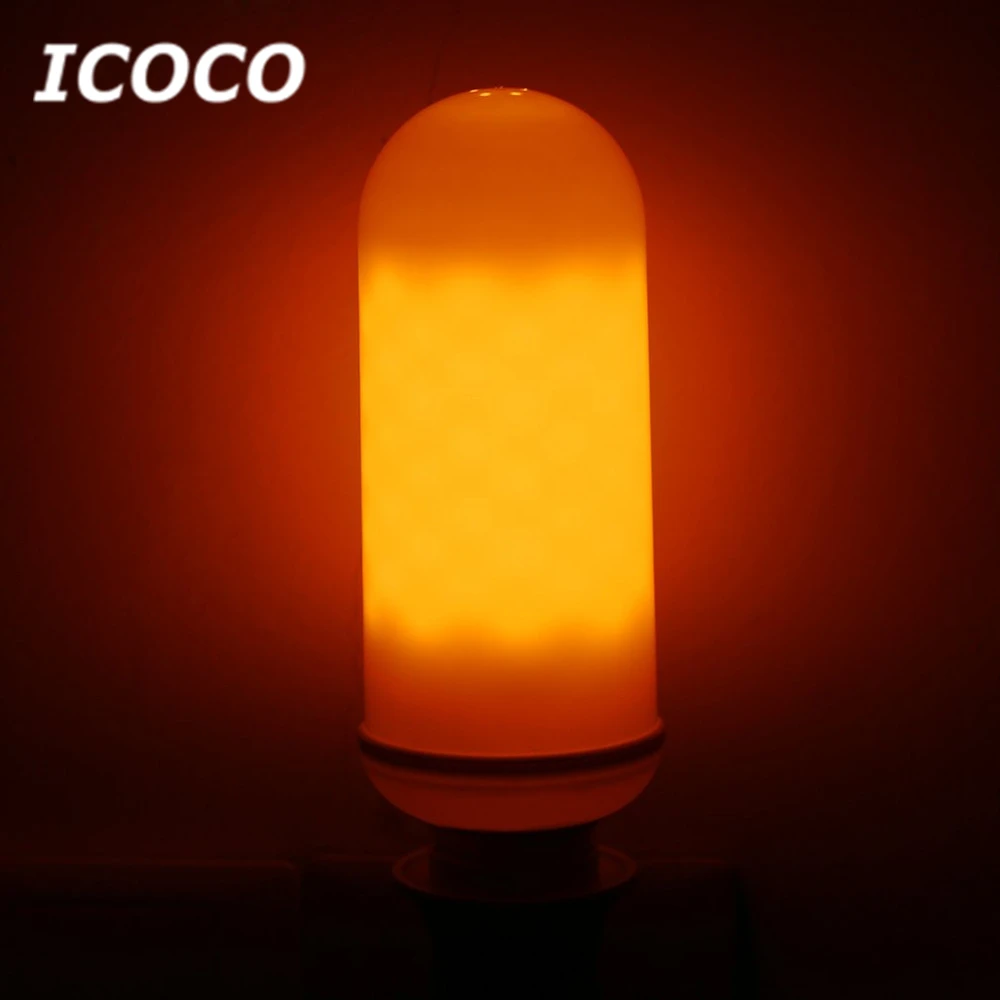 ICOCO E27 5 Вт/6 Вт Светодиодный светильник с эффектом мерцания Ночной без пламени