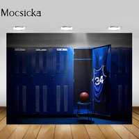 mocsicka basketball theme photography backdrop boy birthday party photo background for photostudio blue locker room jersey decor