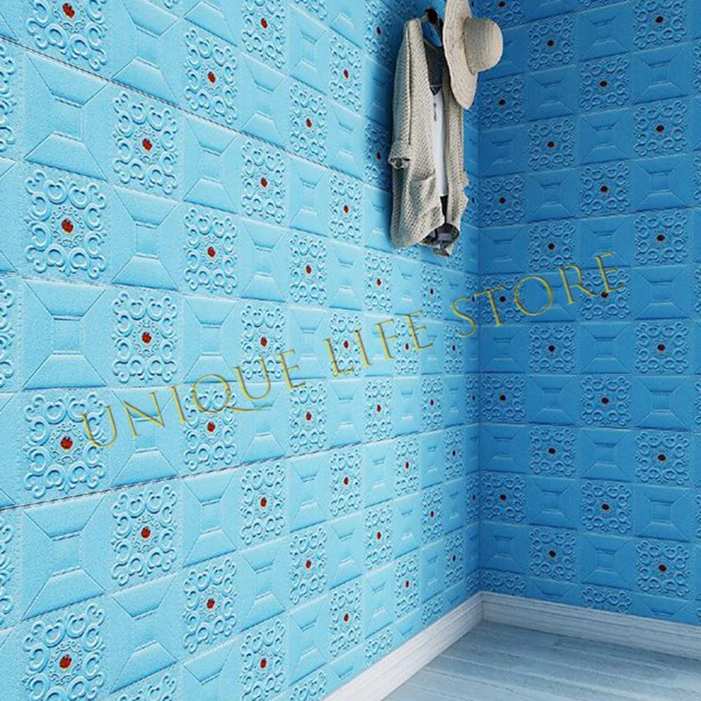 

3d Stereo Wall Stickers Square Shape Foam Self-Adhesive Waterproof Wallpaper Home Decoration Tv Bedroom Background Wholesale New