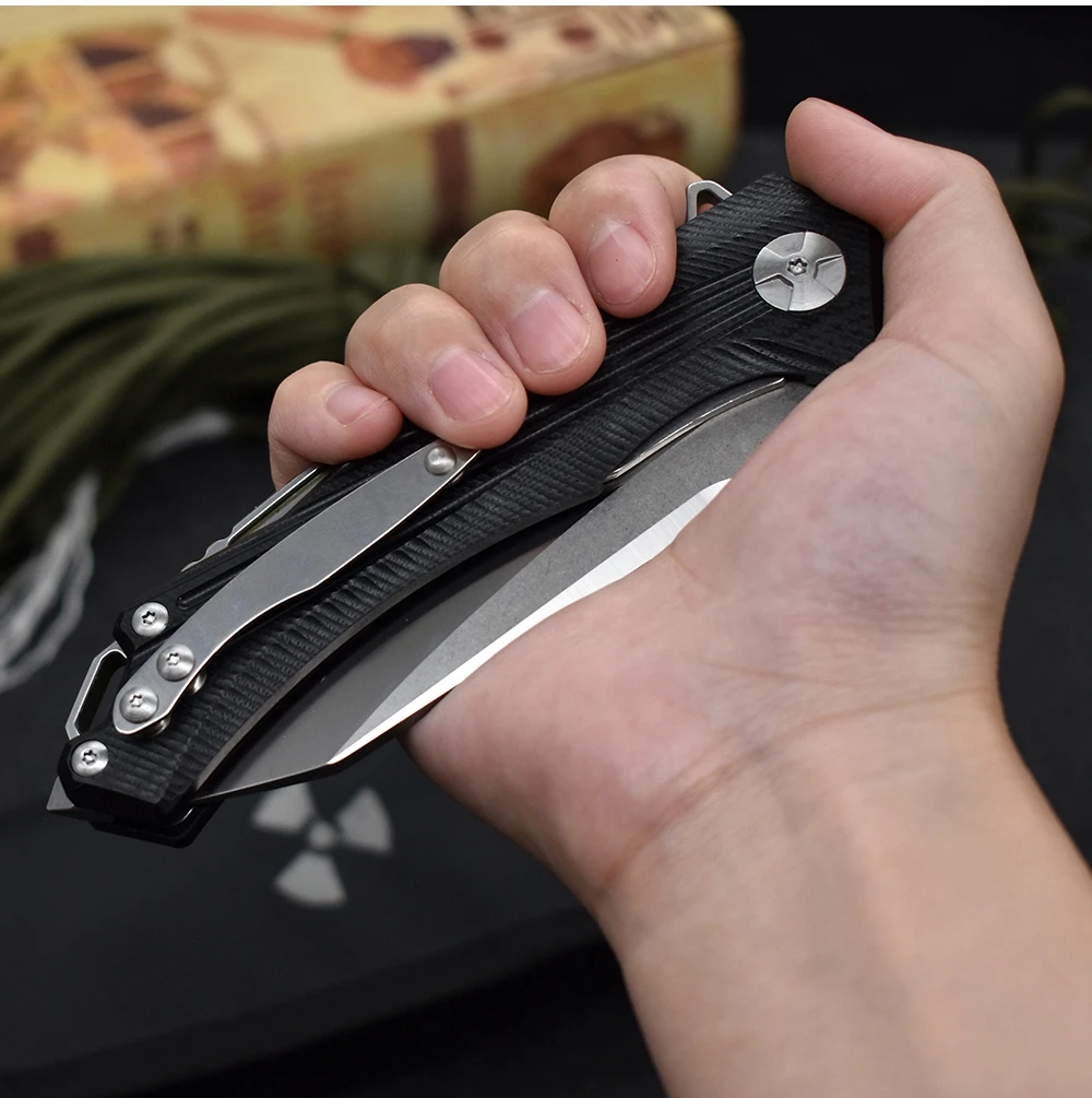 

Folding knife G10 handle window breaker outdoor wilderness survival tactics high hardness hunting hiking quality knife EDC