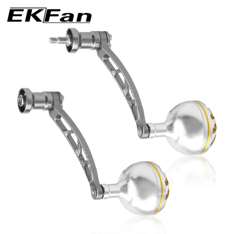 EKfan for Daiwa & SHI New Fishing Reel Component Aluminum handle Arm length 83MM Silver Alloy Knob DIY Spinning Fishing Reel