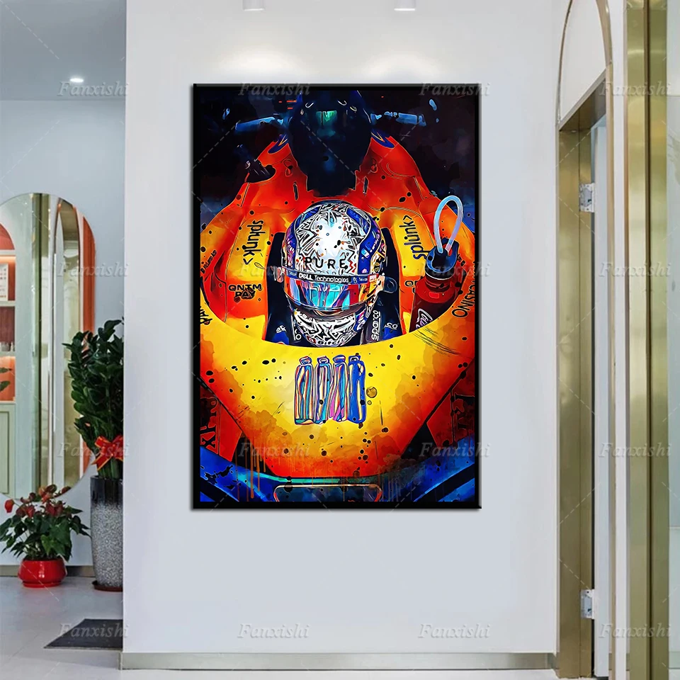 

Lando Norris Poster | McLaren F1 Cockpit F1 Graffiti Painting Poster and Print Abstract Wall Art Canvas Pictures Home Decor Gift