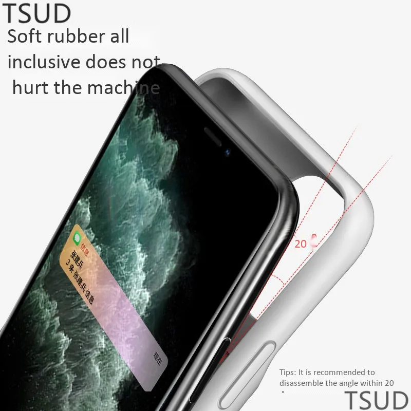 Мягкий силиконовый чехол для iphone 11 Pro Max с высокой емкостью 6000 мАч внешняя