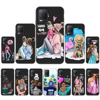 trend mom phone case for huawei y5 2019 case on huawei y5p y5 ii prime y3 ii 2 soft tpu black silicone cover painted bag funda