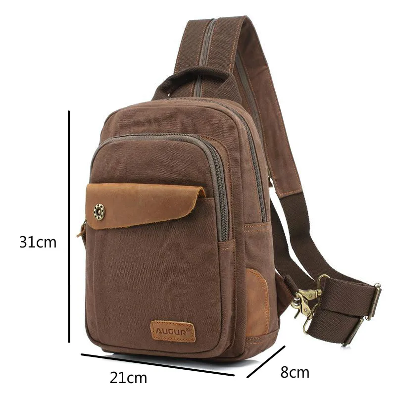 

YourSeason 2021 Men Retro Canvas Crossbody Bags Multifunction Boys Wear Resistant Casual Chest Bag Large Capacity