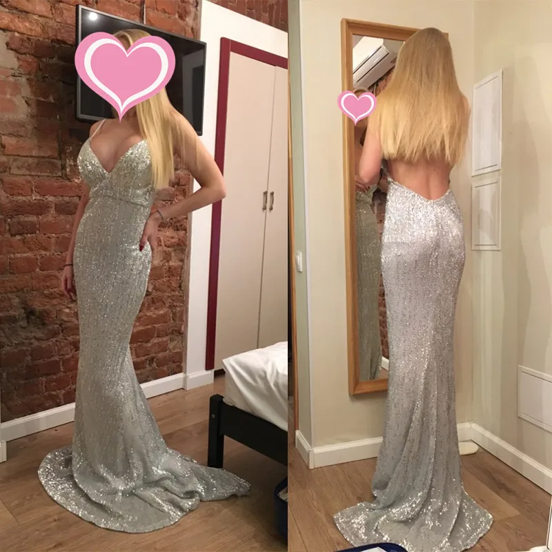 Красное вечернее платье с V образным вырезом подкладкой и блестками|Женские