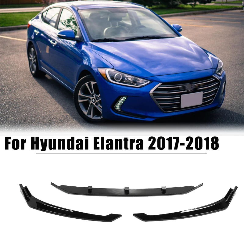 Автомобильный передний бампер спойлер блеск черный для Hyundai Elantra 2017 2018