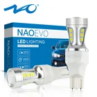 Светодиодная лампа для автомобиля NAO W16W T15, без ошибок CANBUS, 921, красные, белые, 12 В, автомобильные ДХО, SMD 3030, 6000K, задний фонарь заднего хода