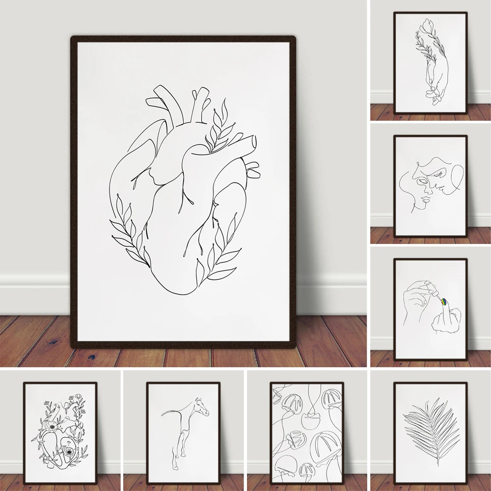 

Heart Art Print INSTANT Simple Line Art Line Art for Bedroom Home Decor