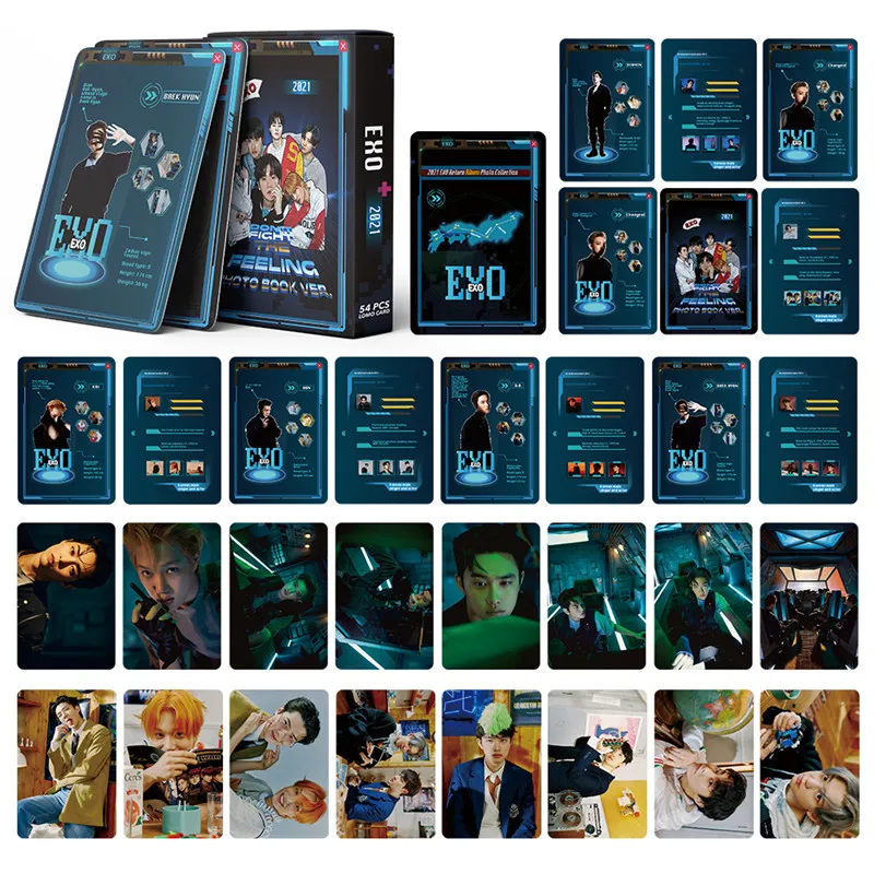 

54 Pcs / Set Kpop EXO Lomo Card DON'T FIGHT THE FEELING HD Print High Quality Photocard Photo Album Poster Card