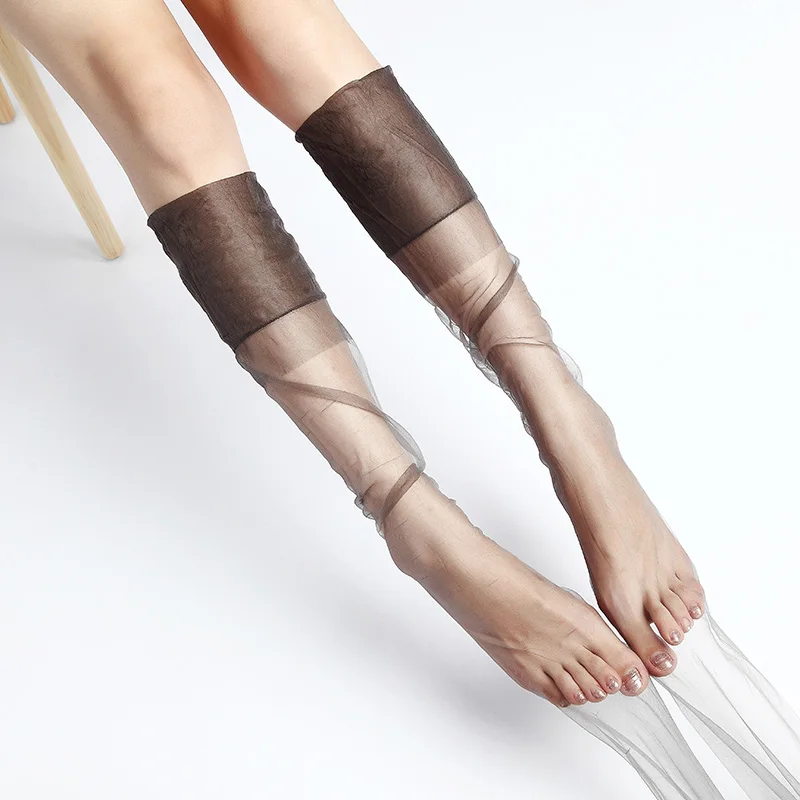 

5D Nylon No Elastic Sexy Women thigh high Stockings Vintage Long Over Knee Socks Girls Transparent Smooth See Through Lingerie