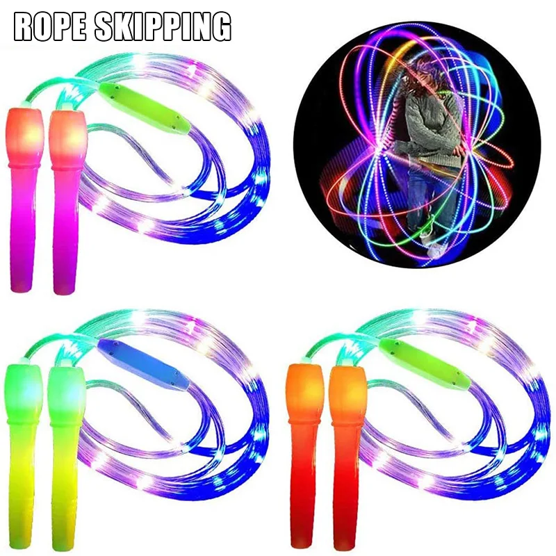 

2020 LED Luminous Jump Ropes Skipping Rope Cable for Kids Night Exercise Fitness Training Sports