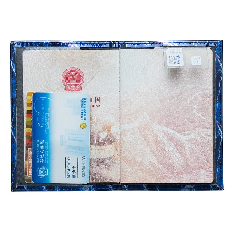 Zoukane Новая обложка для паспорта из искусственной кожи в полоску с молнией синяя