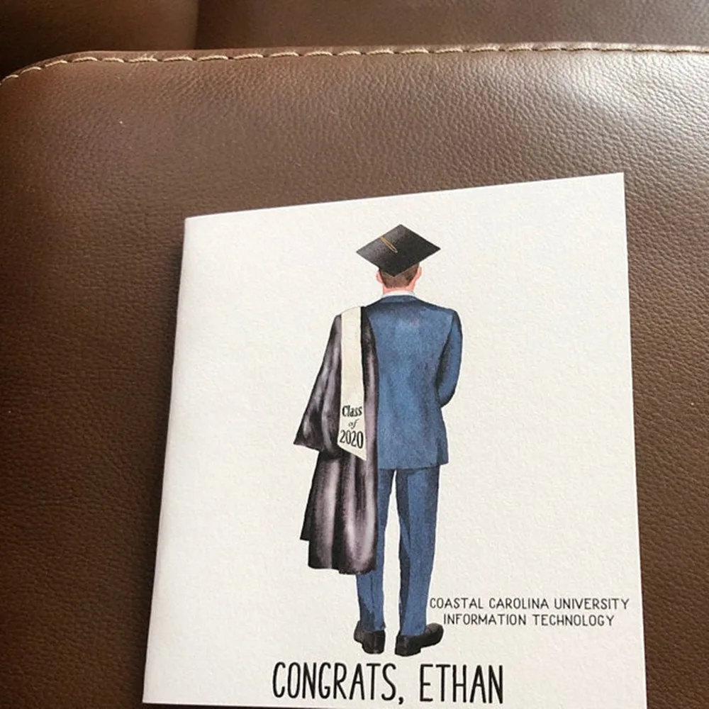 Персонализированная выпускная карта Keepsake для него поздравление выпускник