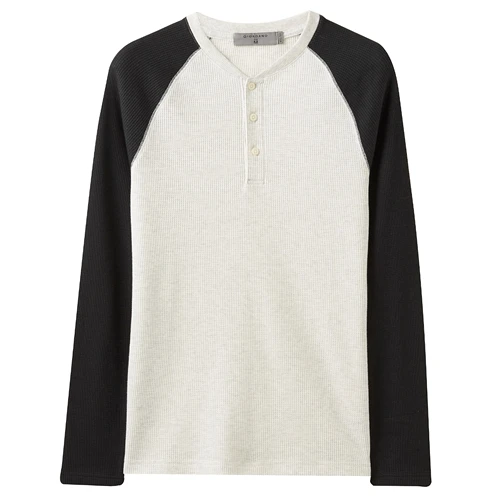 Giordano Мужская футболка с горлышком и вафельным воротником, Camiseta Masculina, контрастный цвет, легкая Толстая Мягкая футболка Poleras Hombre 01029796 - Цвет: 06Grey