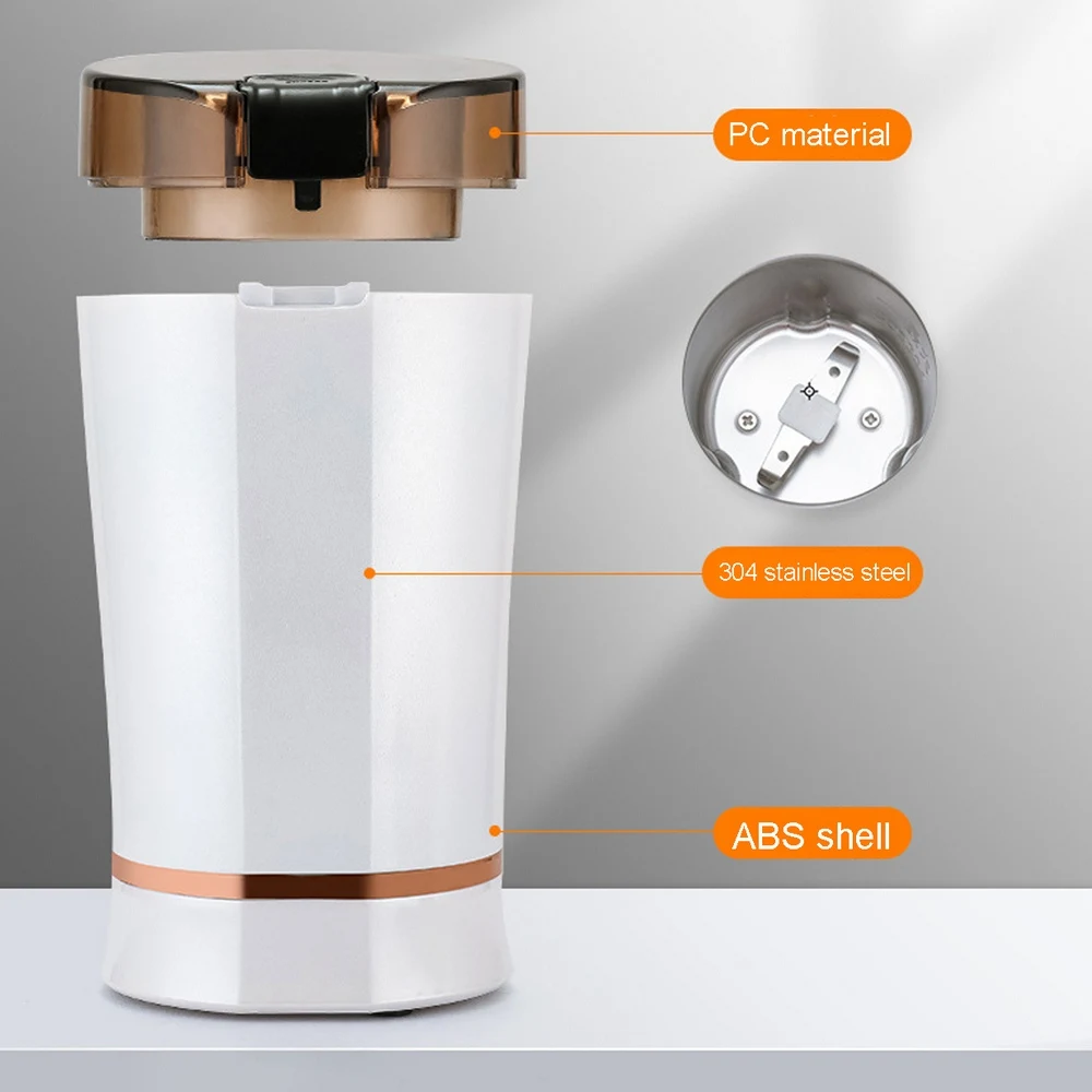 

Mini Electric Coffee Grinder Stainless Steel Kitchen Coffee Bean Grinder Powder Machine Household Multifunctional