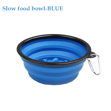 Blue slow food bowl 1000 мл миска для собак с медленным питанием складные силиконовые миски для домашних животных портативная туристическая миска для собак интересная развивающая миска для домашних животных - Цвет: Blue slow food bowl