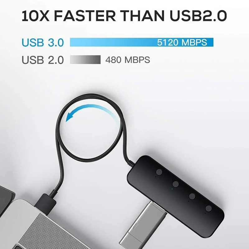 Концентратор данных с 4 портами USB 3 0 концентратор независимым переключателем и