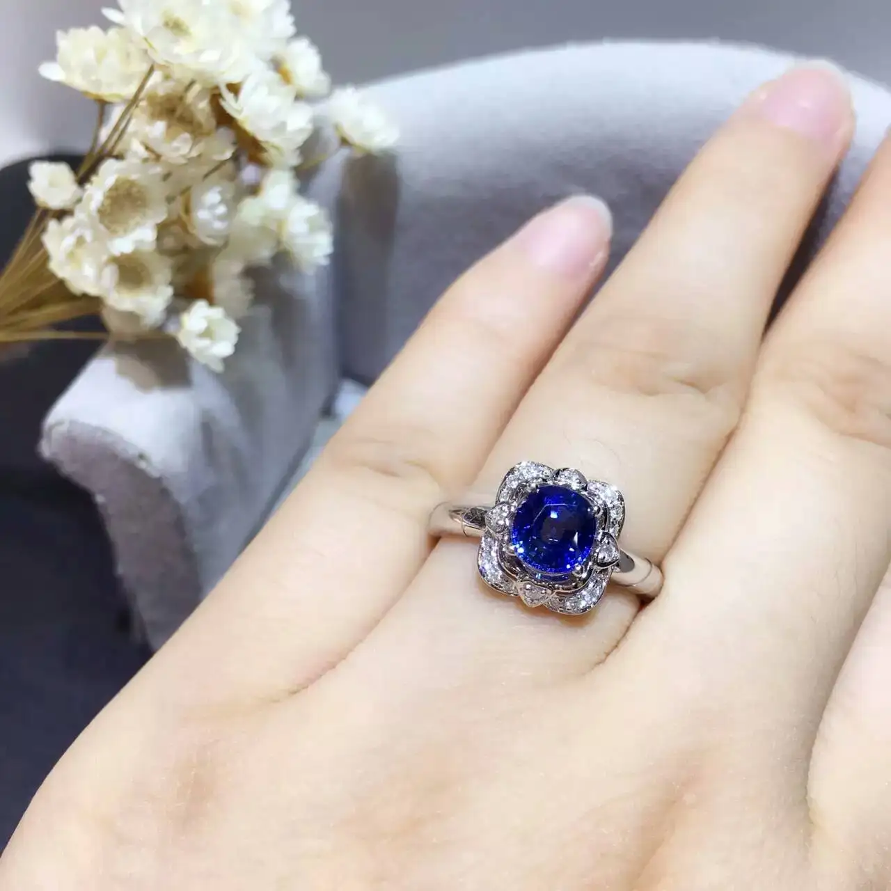 1.428ct+ 0.108ct 18K золото натуральный сапфир женское кольцо с алмазной установкой новое Изысканное Украшение на свадьбу обручальное кольцо